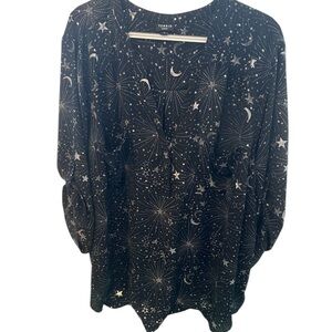 Torrid Black Celestial Print Blouse